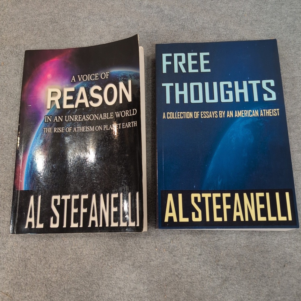 Al Stefanelli Signed Book Lot A Voice of Reason & Free Thoughts Atheist Essays